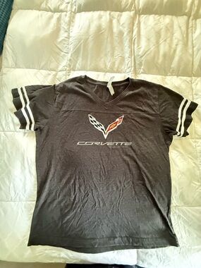 Corvette Women's Black V‑Neck Jersey Tee